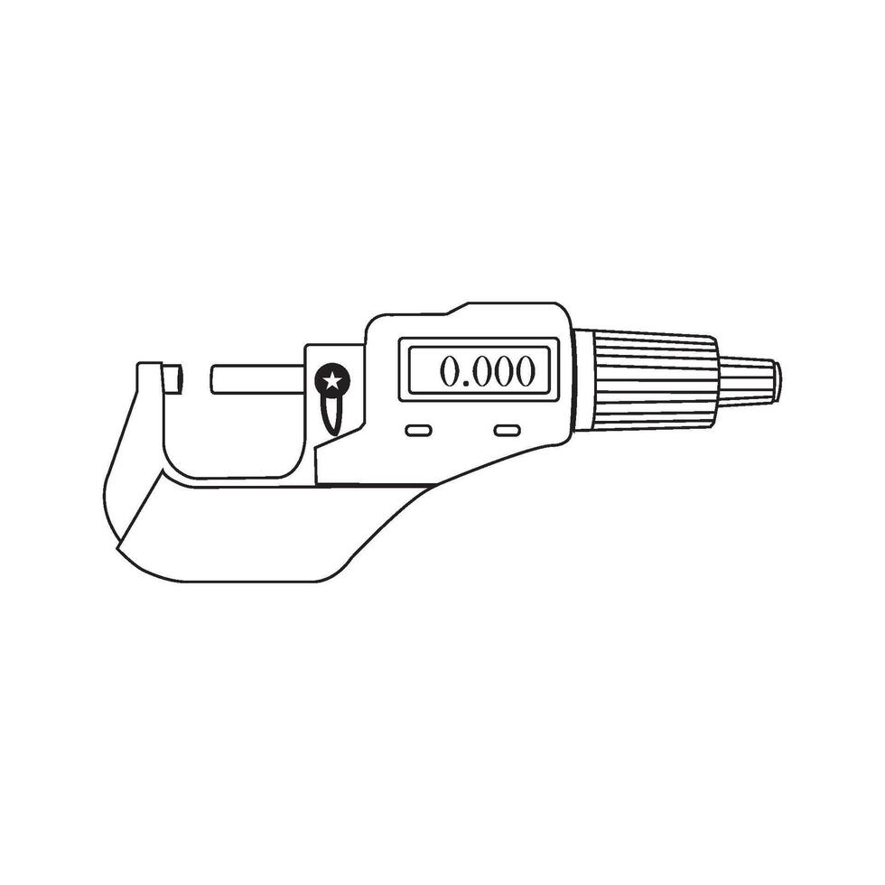 micrometer measuring instrument icon vector
