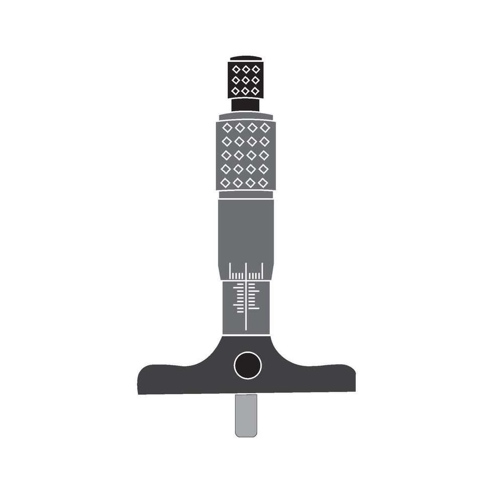 micrometer dept measuring instrument icon vector