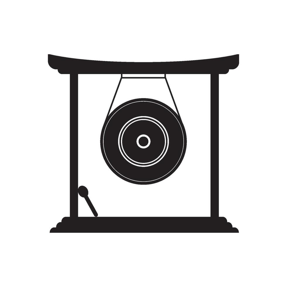 Icon of Gong or Indonesian traditional musical instrument vector
