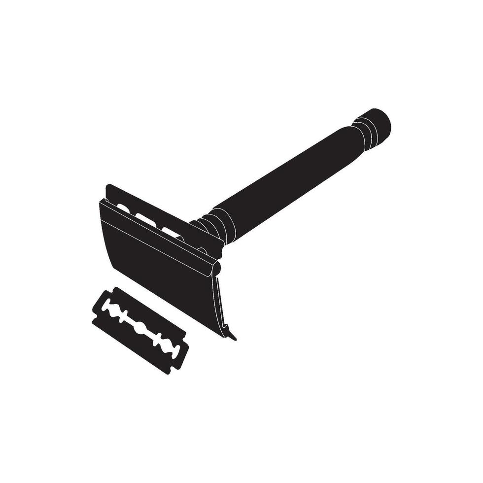 beard razor icon vector