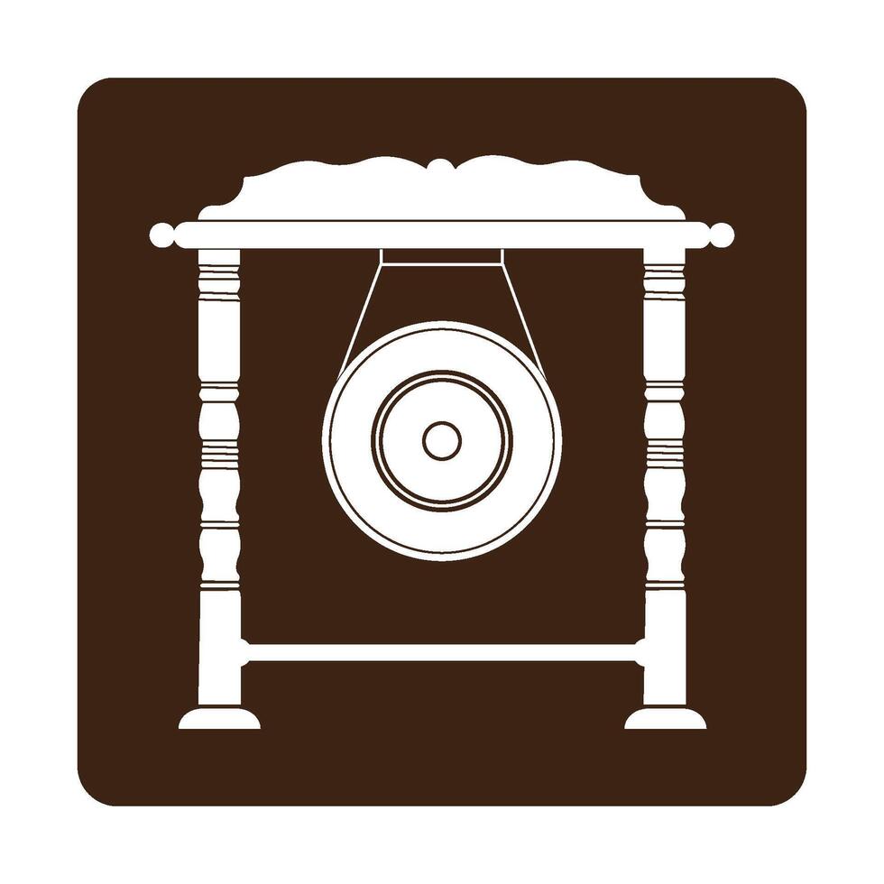 Icon of Gong or Indonesian traditional musical instrument vector