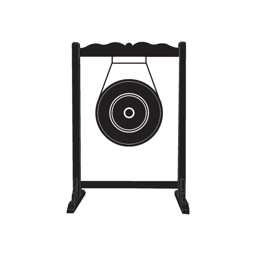 Icon of Gong or Indonesian traditional musical instrument vector