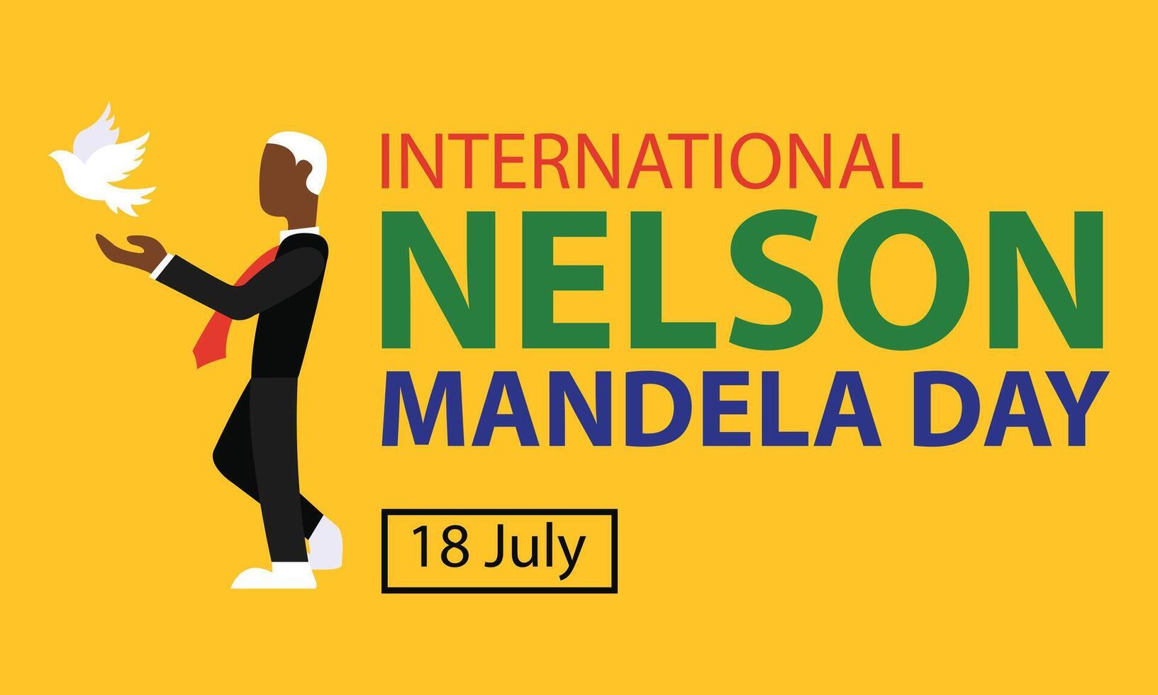 illustration graphic of a man in a suit releases doves, perfect for international day, international nelson mandela day, celebrate, greeting card, etc. vector