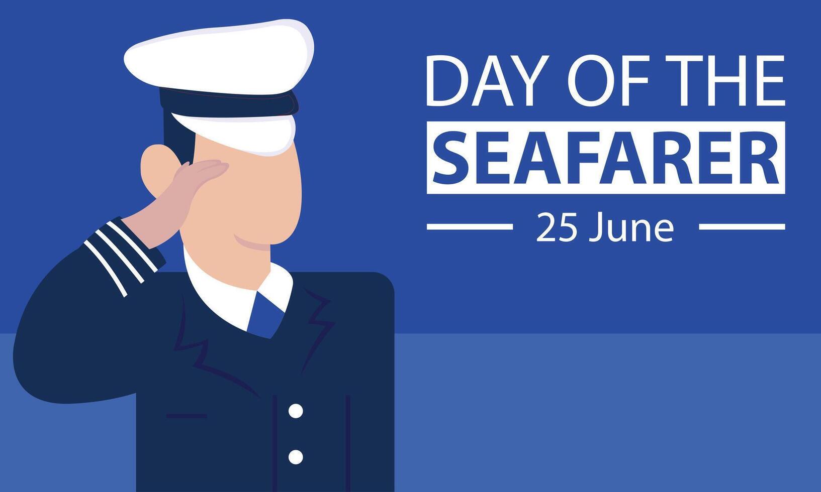 illustration graphic of a ship's captain salutes, perfect for international day, day of the seafarer, celebrate, greeting card, etc. vector