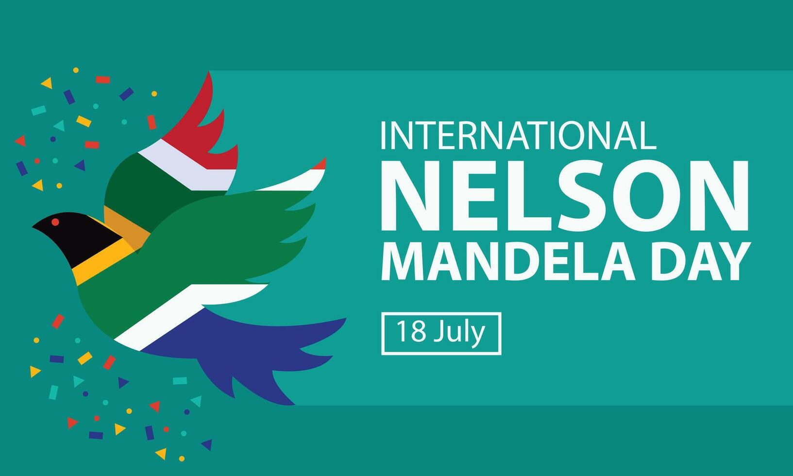 illustration graphic of flying bird with south african flag, perfect for international day, international nelson mandela day, celebrate, greeting card, etc. vector