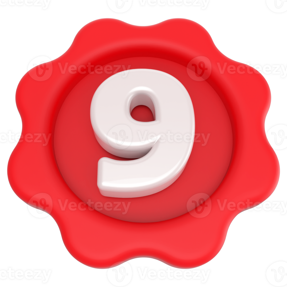 3D Number 9 png