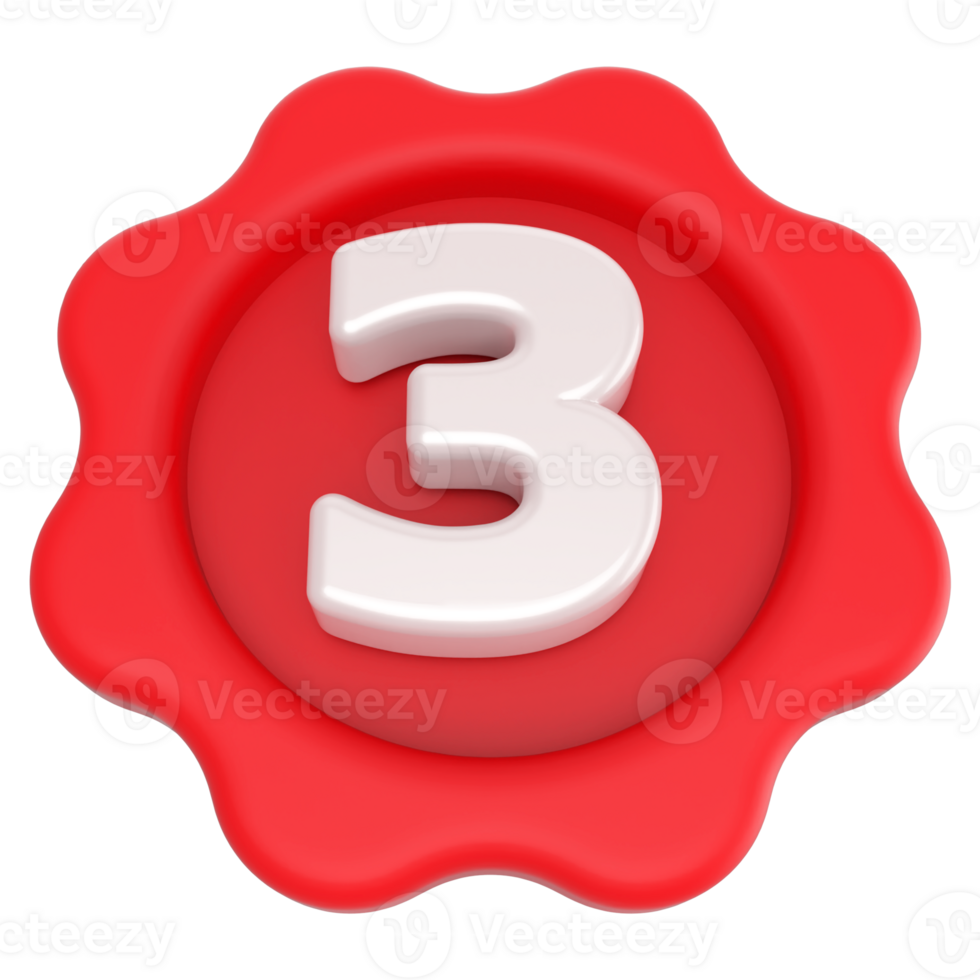 3D Number 3 png