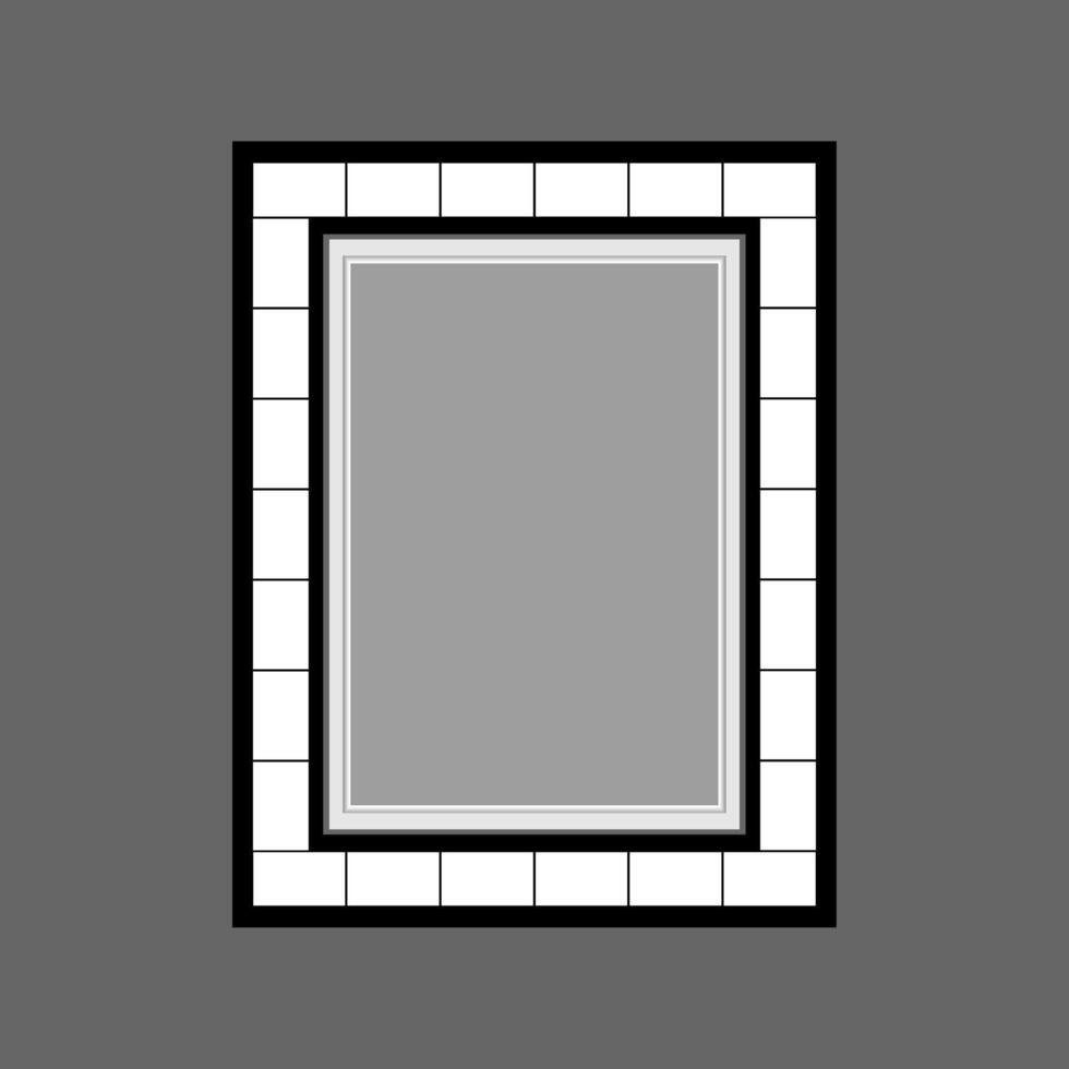 Collage multiple photo frame design, collage design template in black and white vector