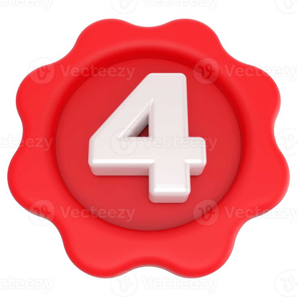 3D Number 4 png