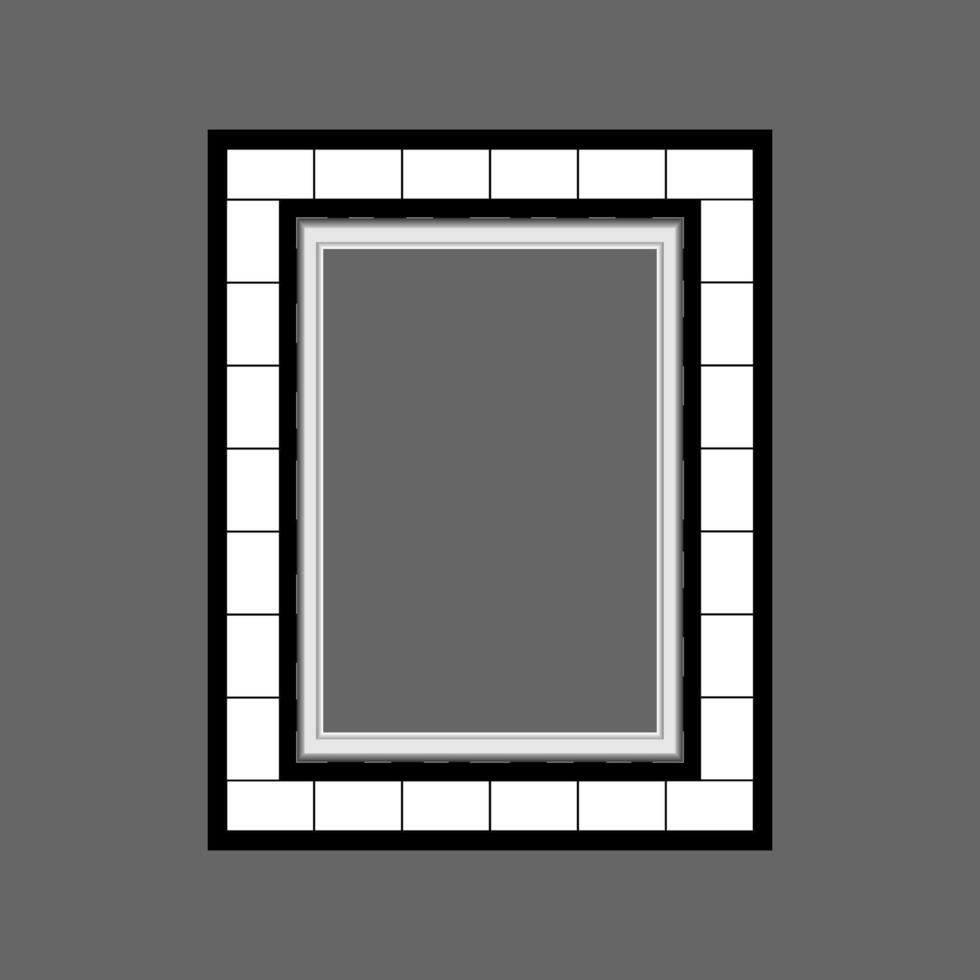 Collage multiple photo frame design, collage design template in black and white vector