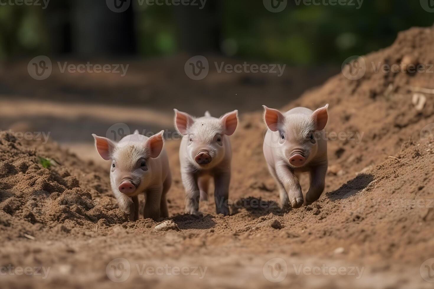 Ecological pigs and piglets at the domestic farm, Pigs at factory. Neural network photo