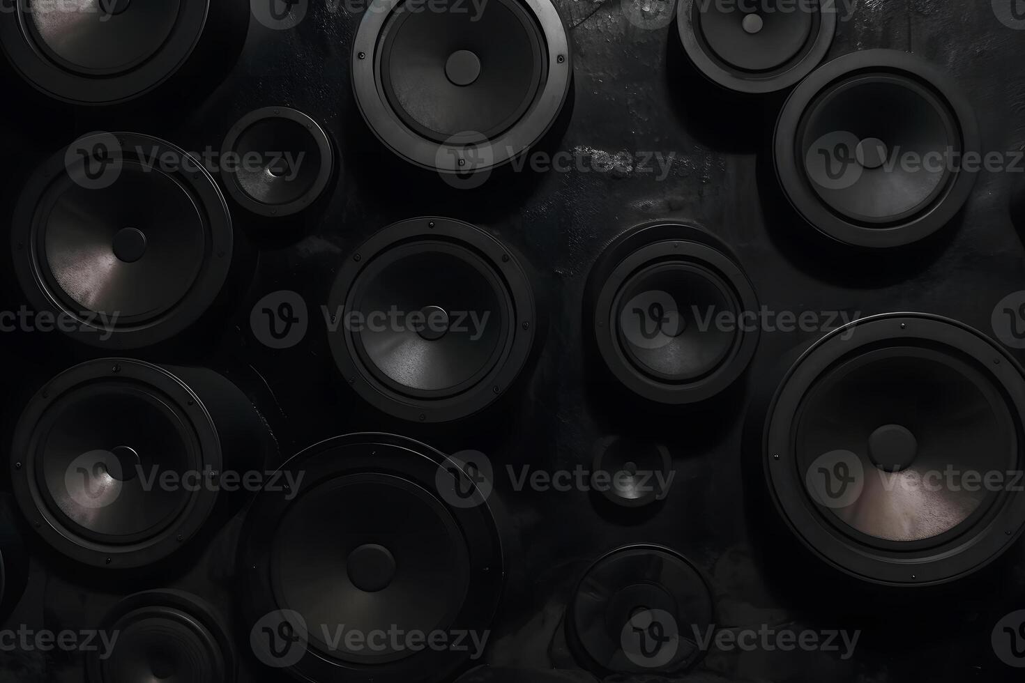 Speakers on the background of an abstract light. Neural network photo