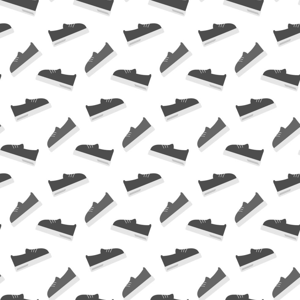 Stylized sneakers Seamless pattern in grayscale. Abstract background texture, wallpaper design idea. Isolate EPS. Wrapping, packing or web, cards, posters, banner, label, price design concept vector