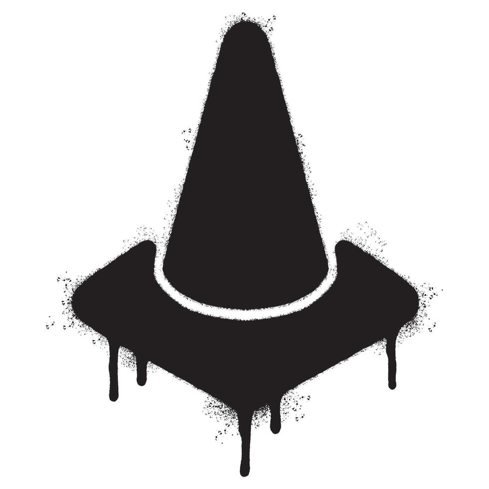 Spray Painted Graffiti traffic cone icon Sprayed isolated with a white background. vector