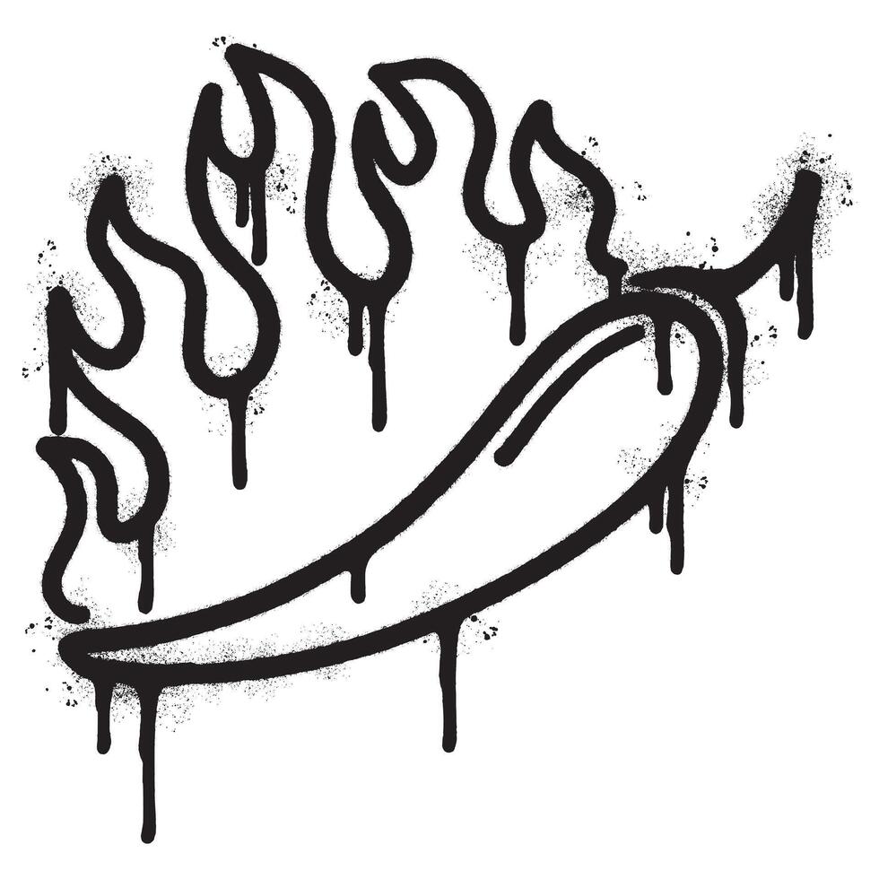 Spray Painted Graffiti Chili pepper icon Sprayed isolated with a white background. vector