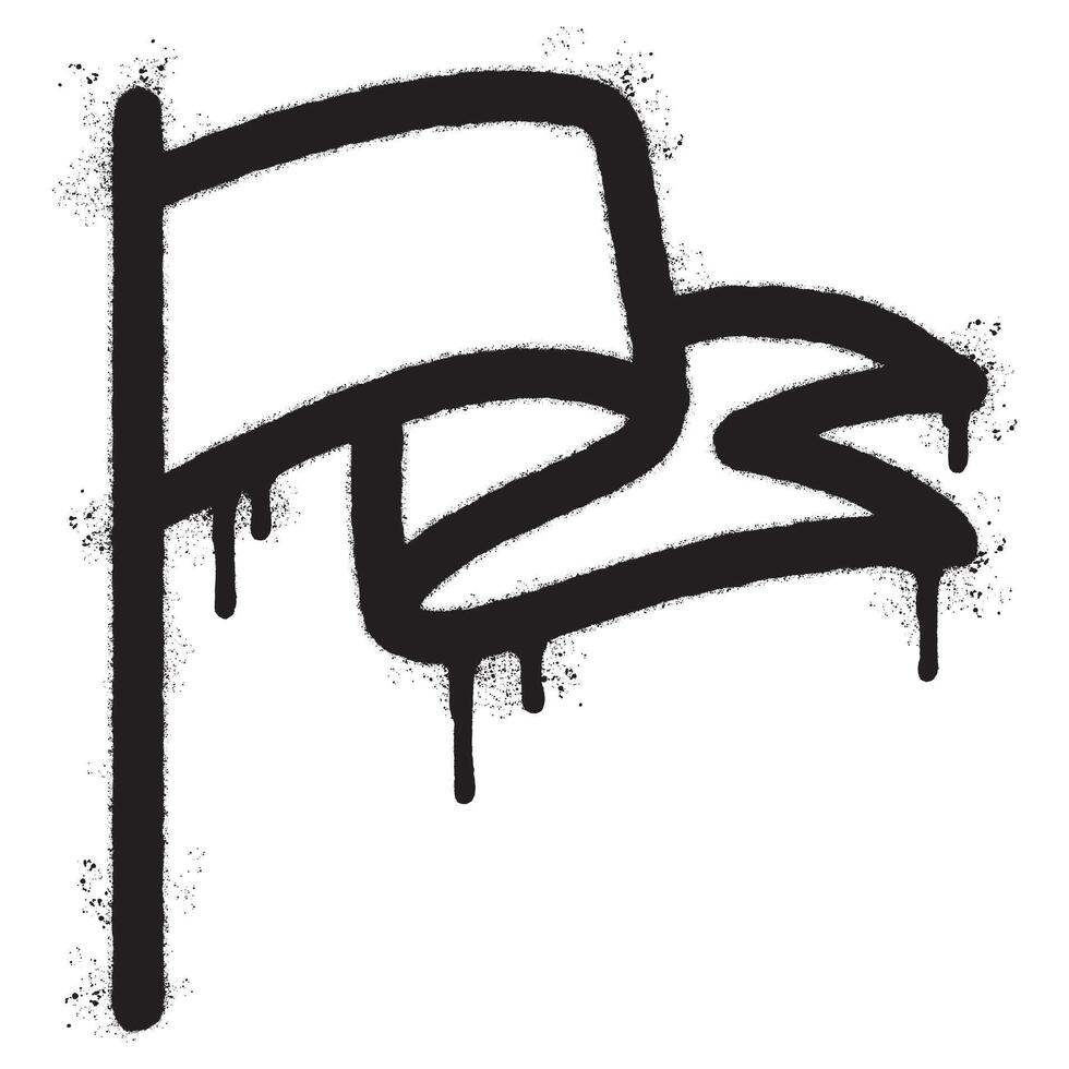 Spray Painted Graffiti flag icon Sprayed isolated with a white background. vector