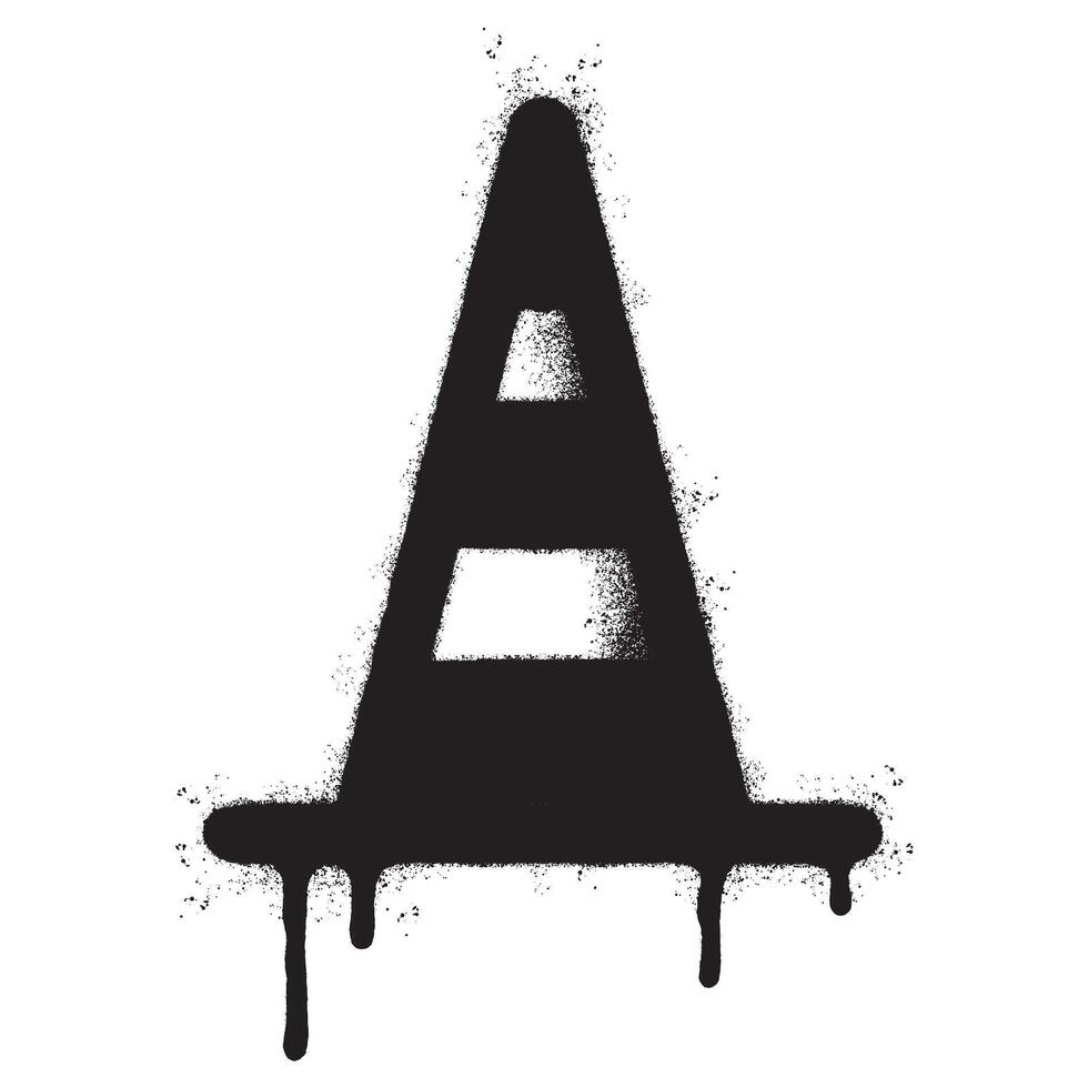 Spray Painted Graffiti traffic cone icon Sprayed isolated with a white background. vector