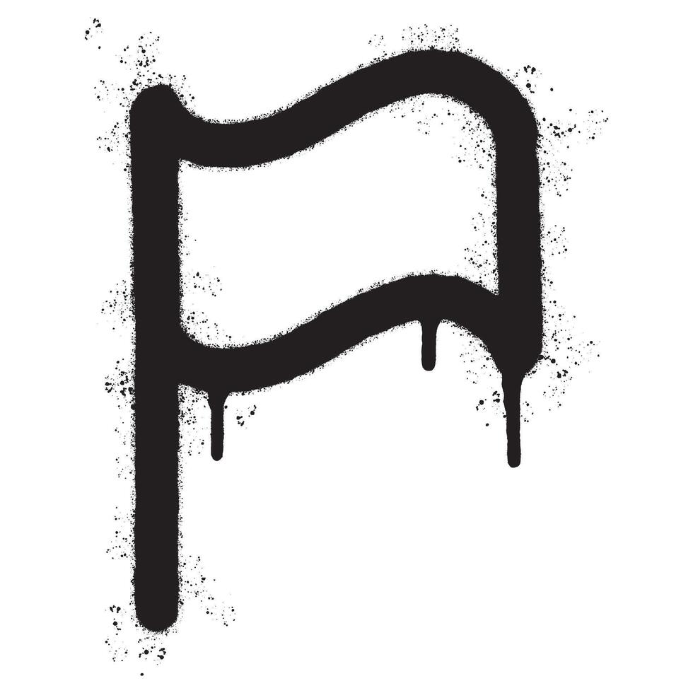 Spray Painted Graffiti flag icon Sprayed isolated with a white background. vector