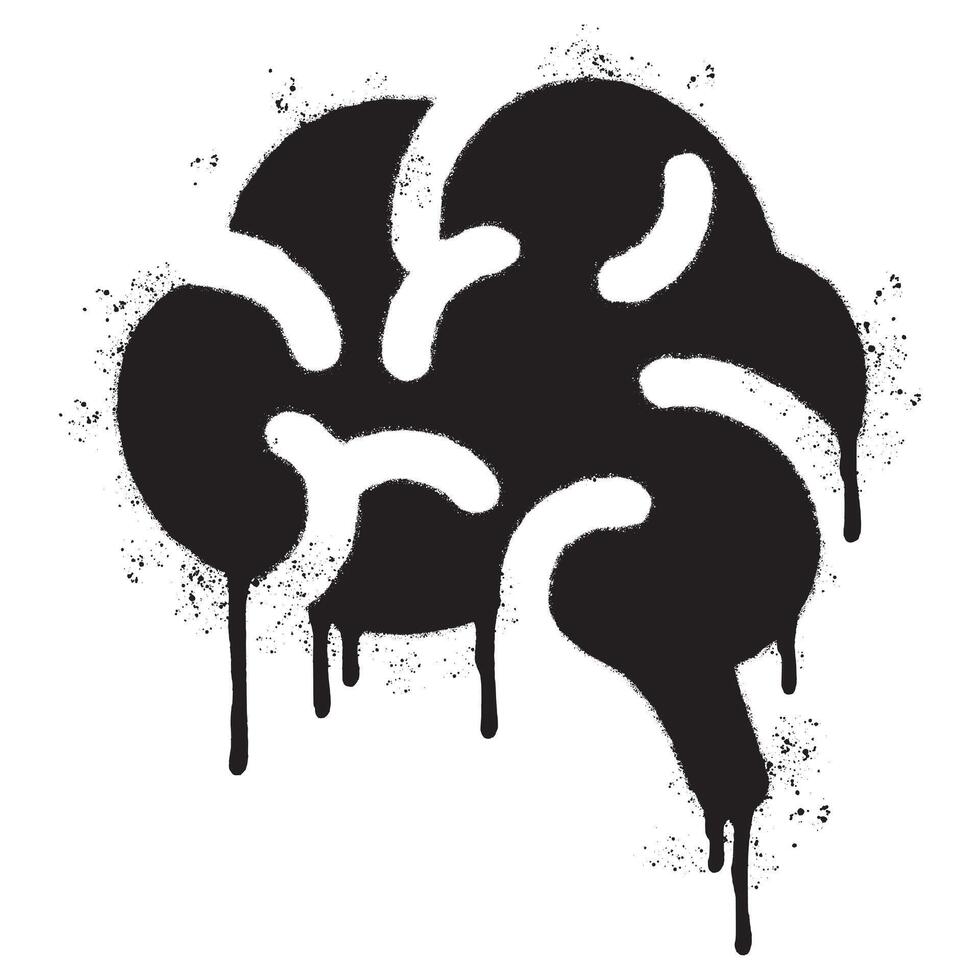 Spray Painted Graffiti Human brain icon Sprayed isolated with a white background. vector