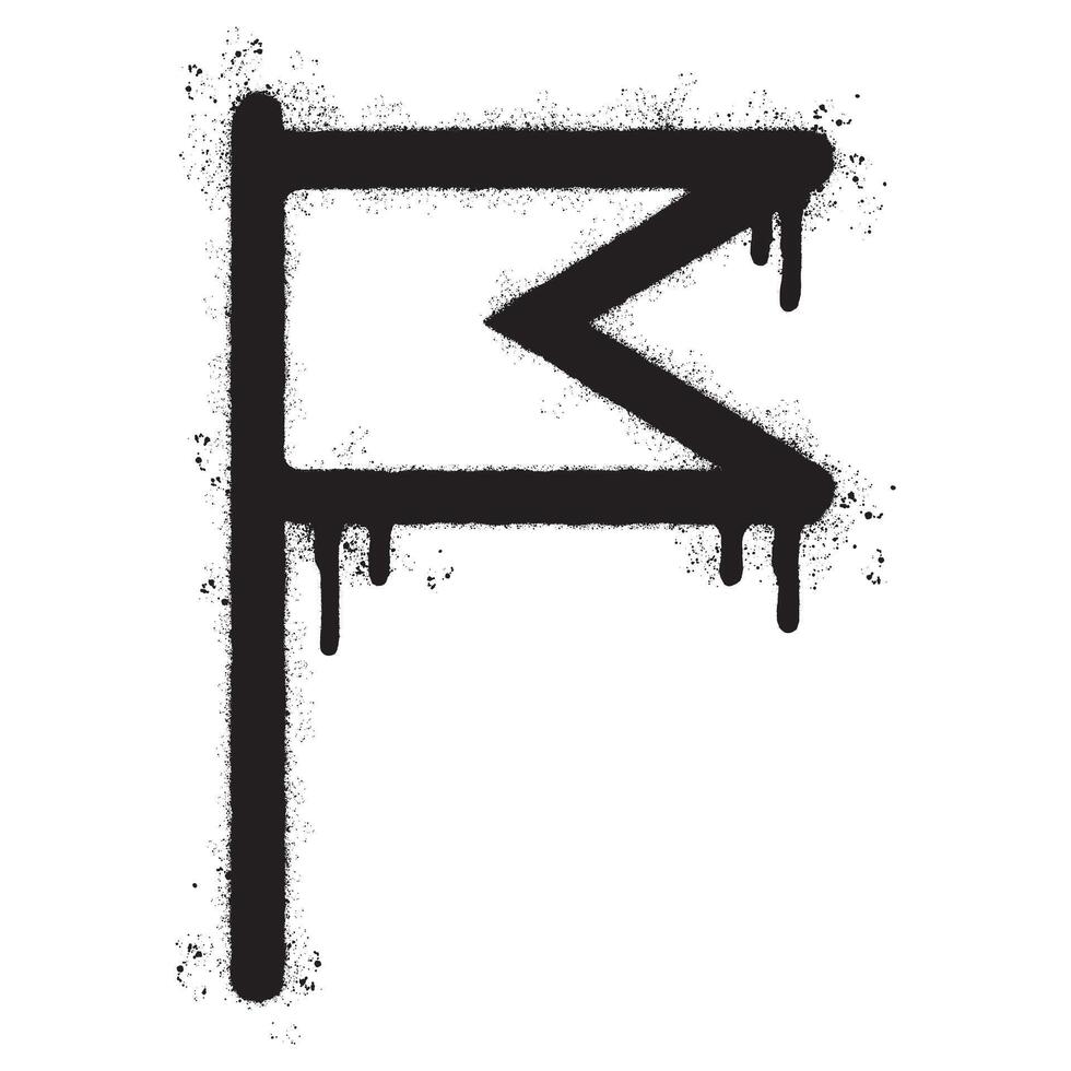 Spray Painted Graffiti flag icon Sprayed isolated with a white background. vector