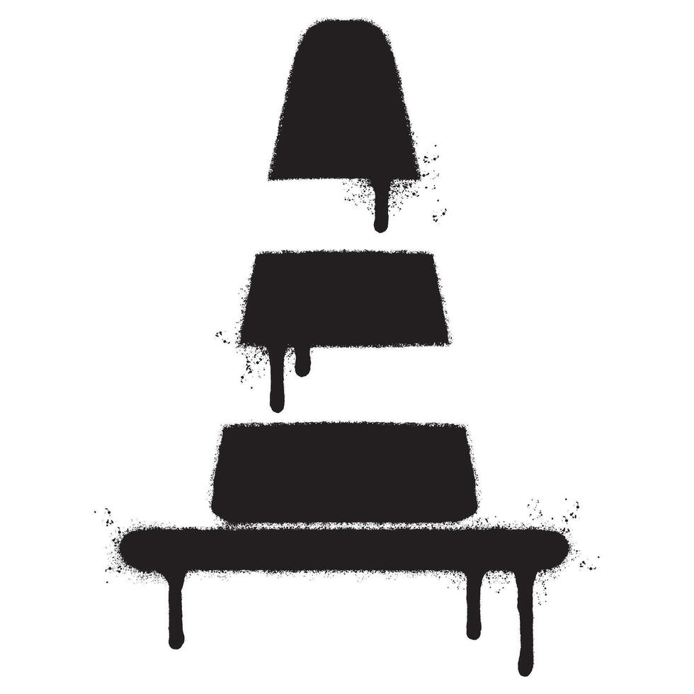 Spray Painted Graffiti traffic cone icon Sprayed isolated with a white background. vector