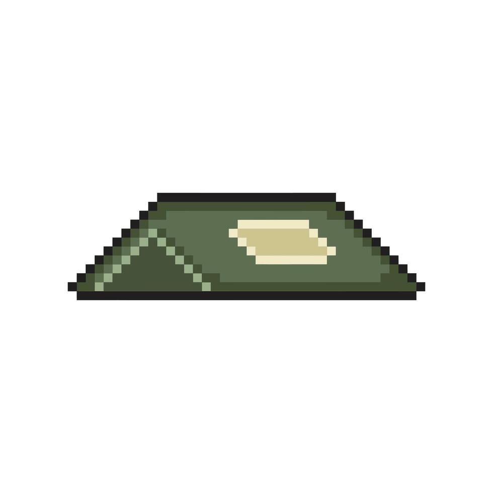 tent pixel art for dynamic digital projects and designs. vector