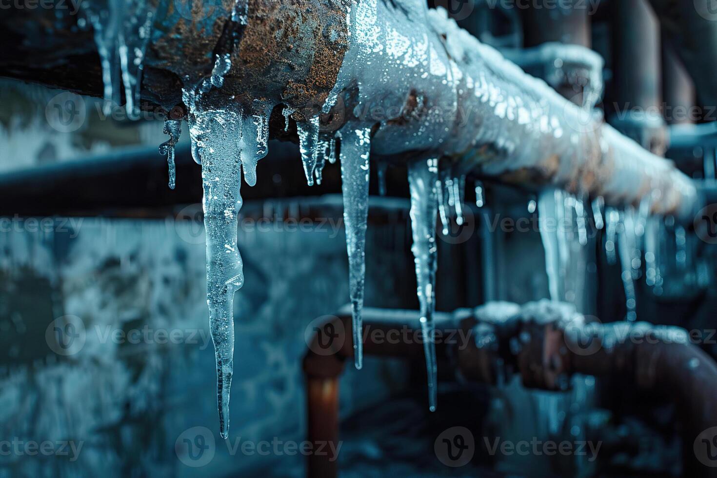Beautiful transparent icicles for design natural abstract background photo