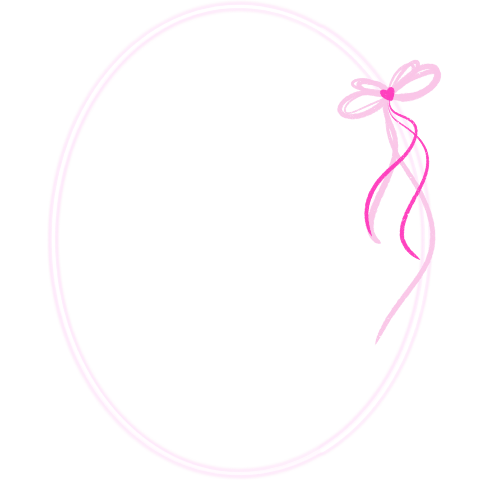Pink girly vintage bow frame. Frame for decor flat. Ribbons isolated. Trendy girls accessories. Cute elements. png