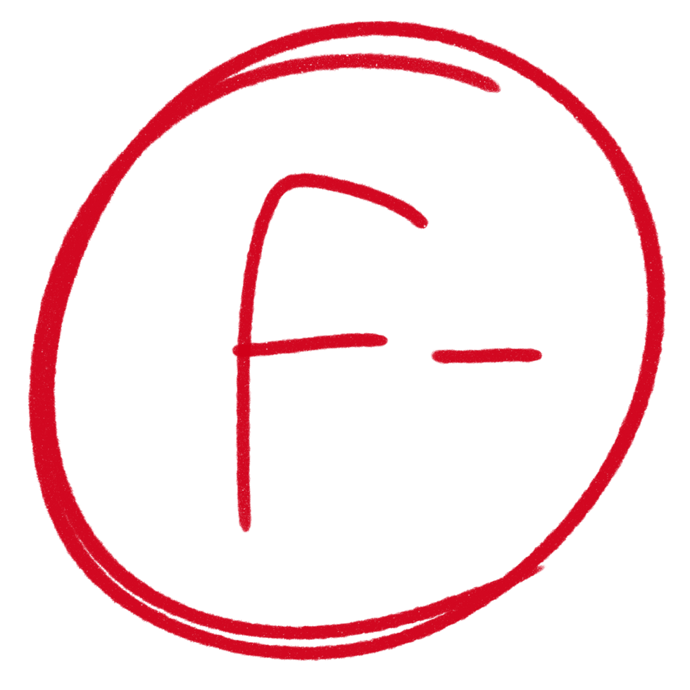 Grade results set. Hand drawn grade in red circle. png