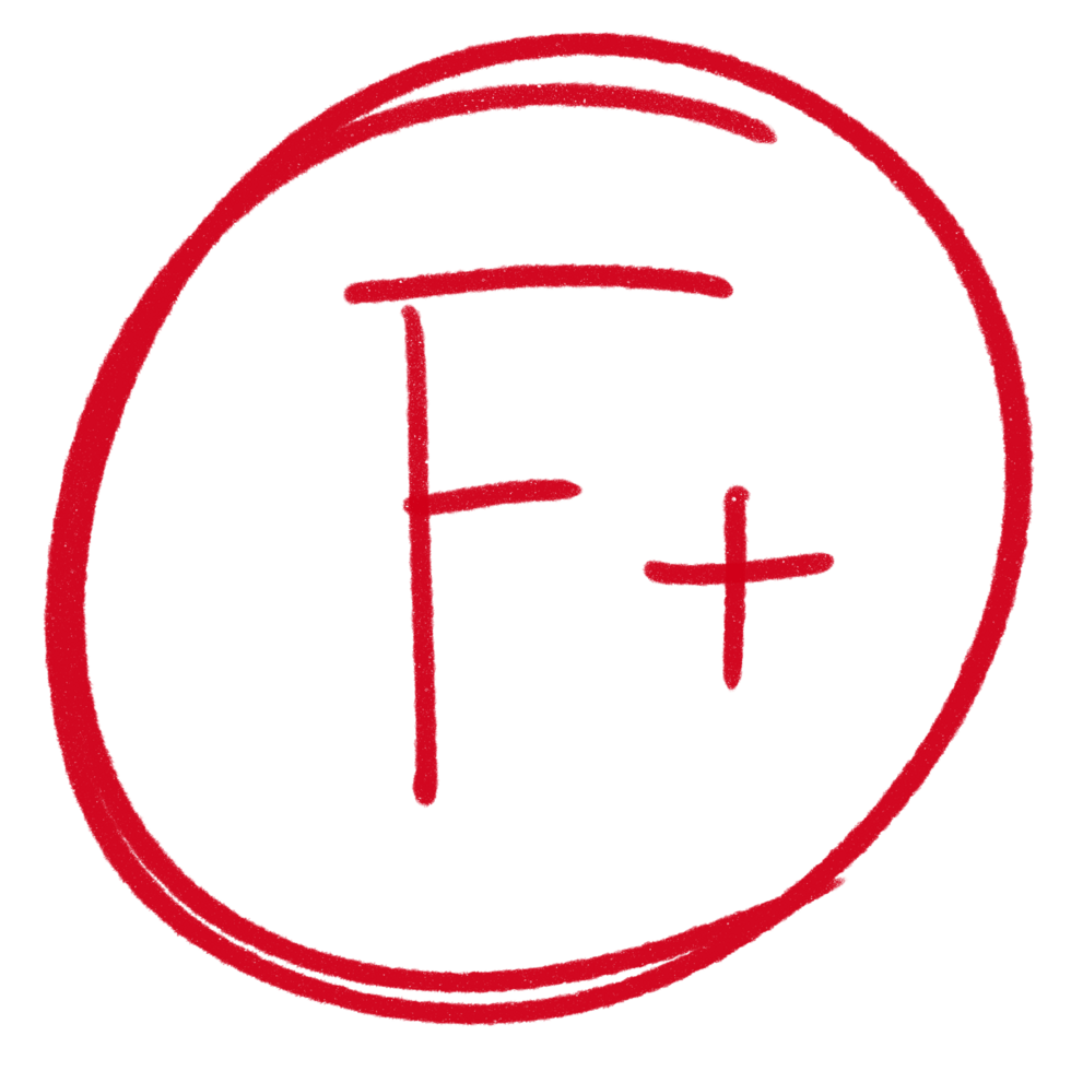 Grade results set. Hand drawn grade in red circle. png