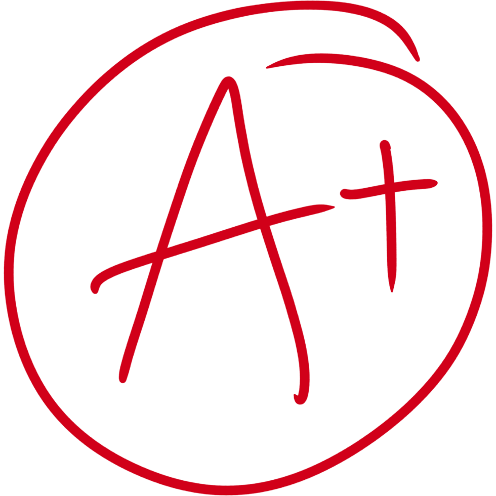 Grade results set. Hand drawn grade in red circle. png