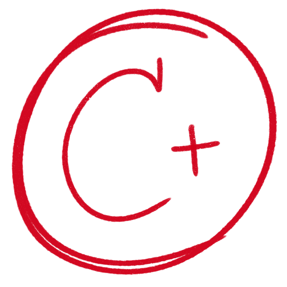 Grade results set. Hand drawn grade in red circle. png