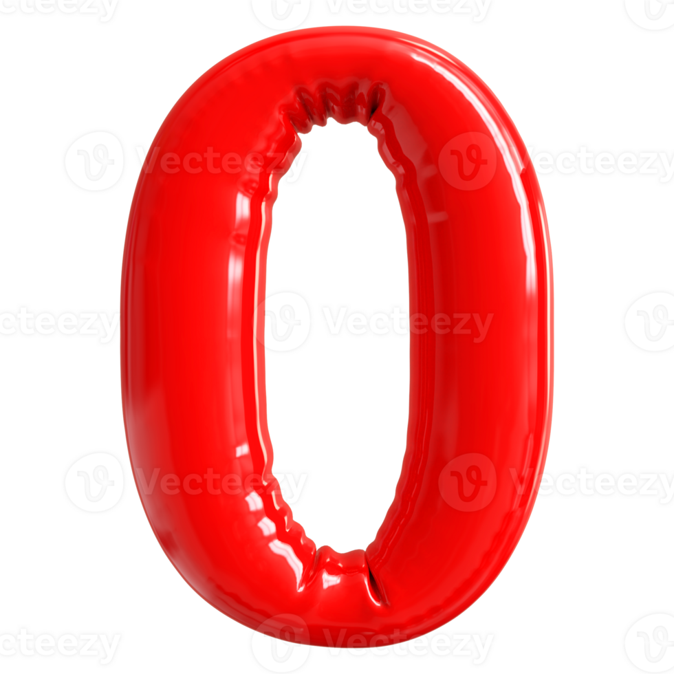 Red Bubble Number 0 png