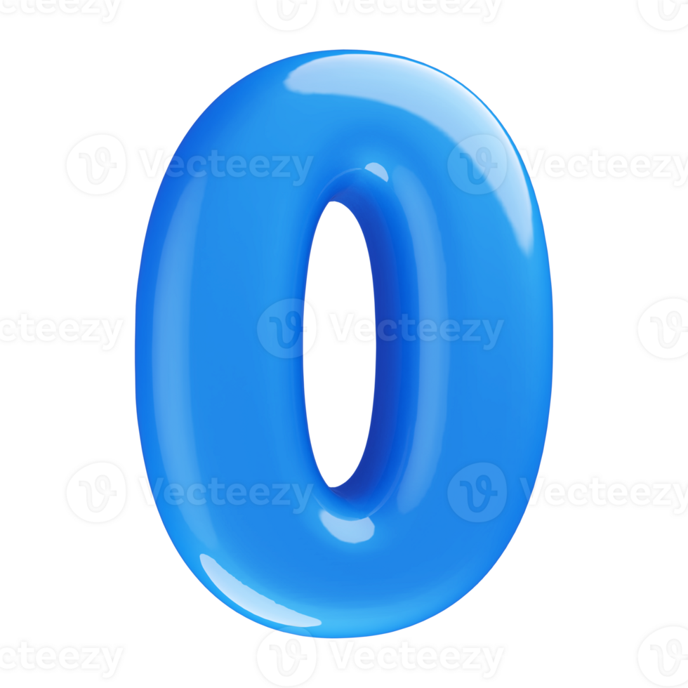 Blue 3D Number png