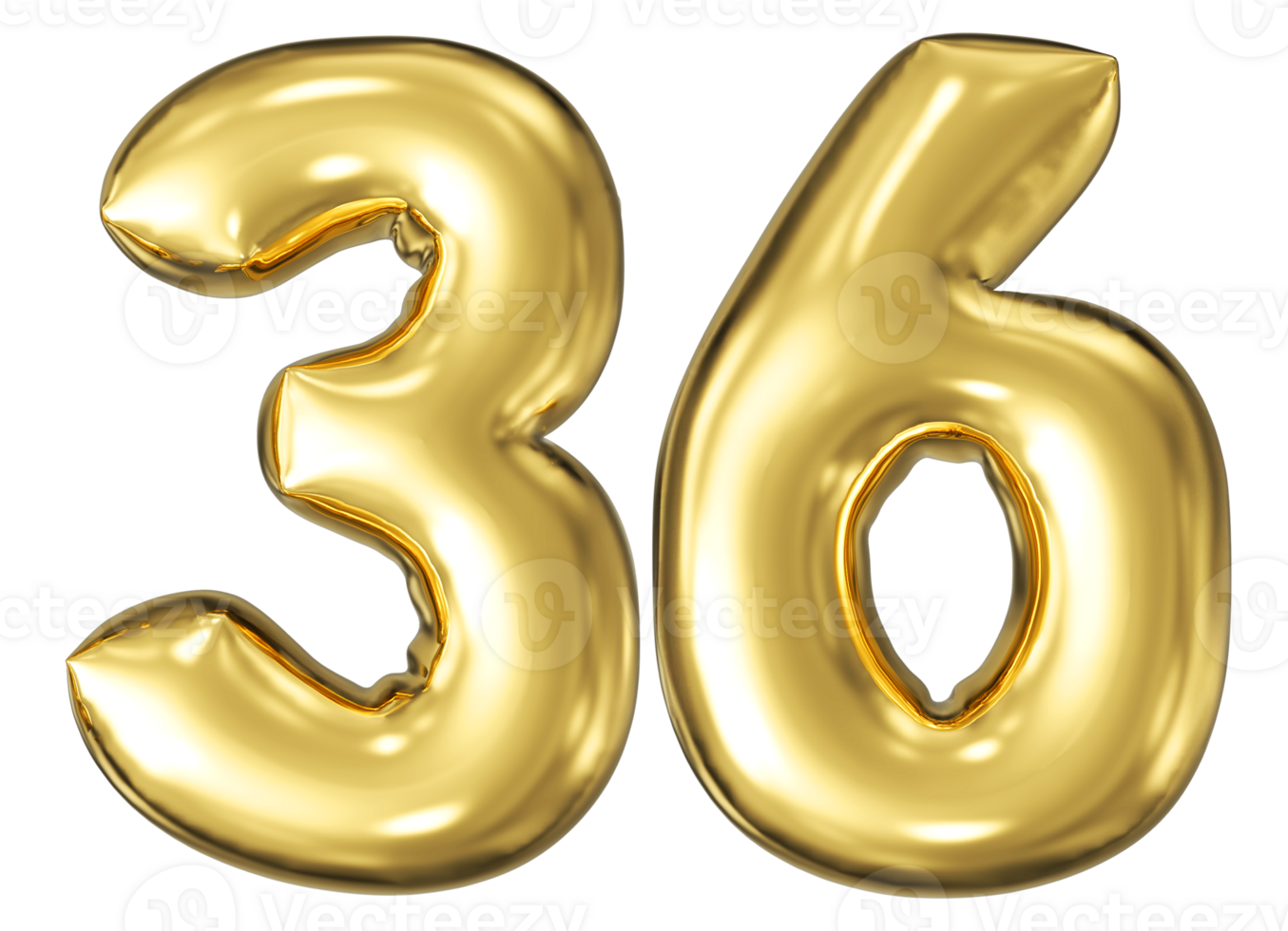 Gold Bubble Number 36 png