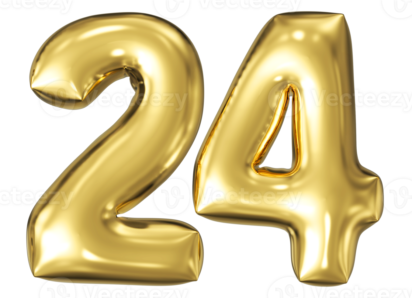 Gold Bubble Number 24 png