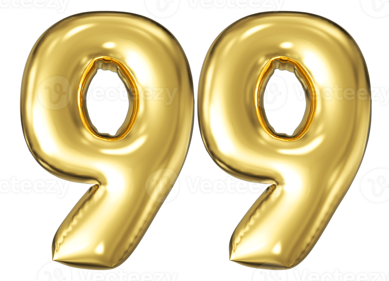 Gold Bubble Number 99 png