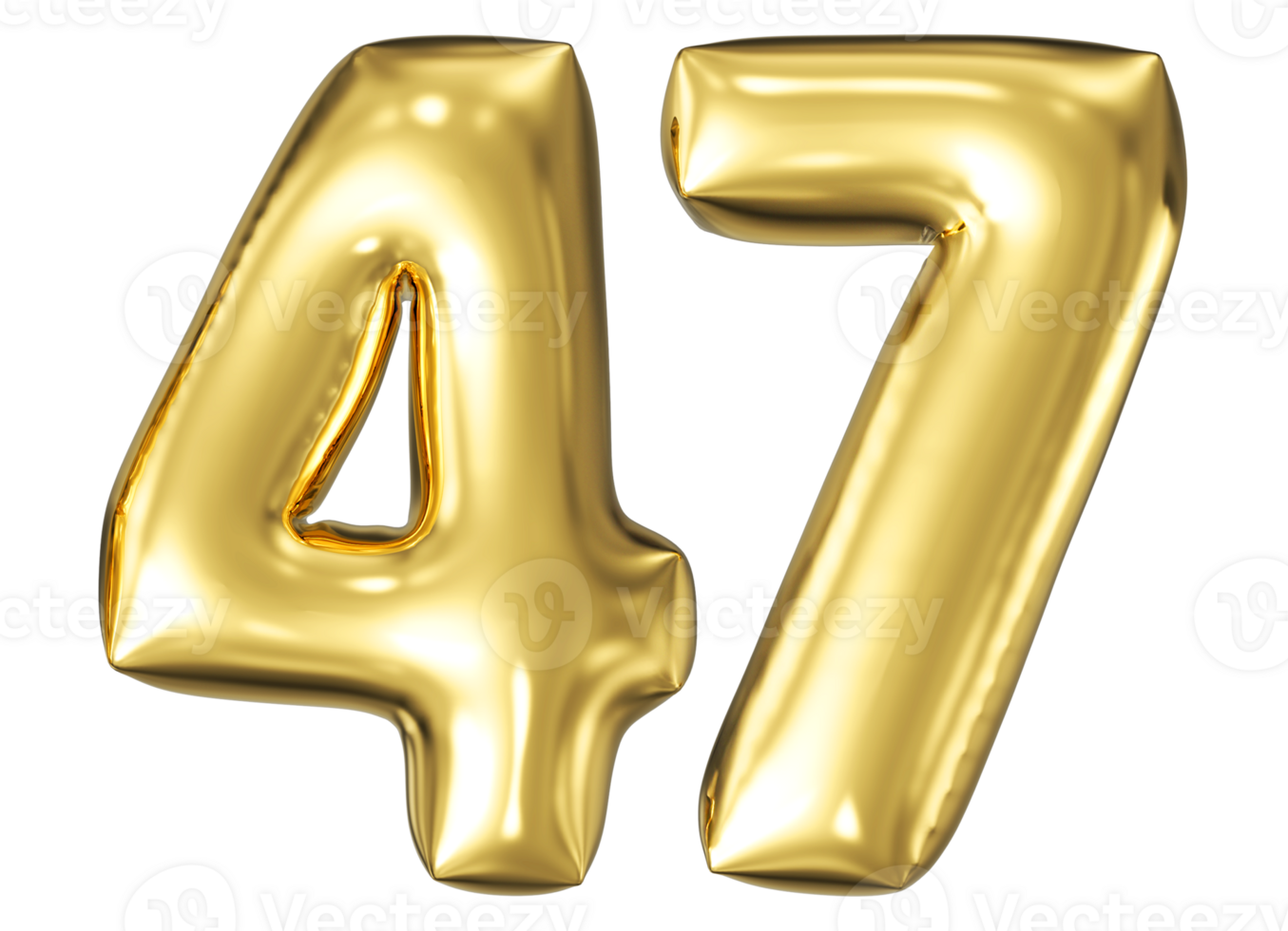 Gold Bubble Number 47 png