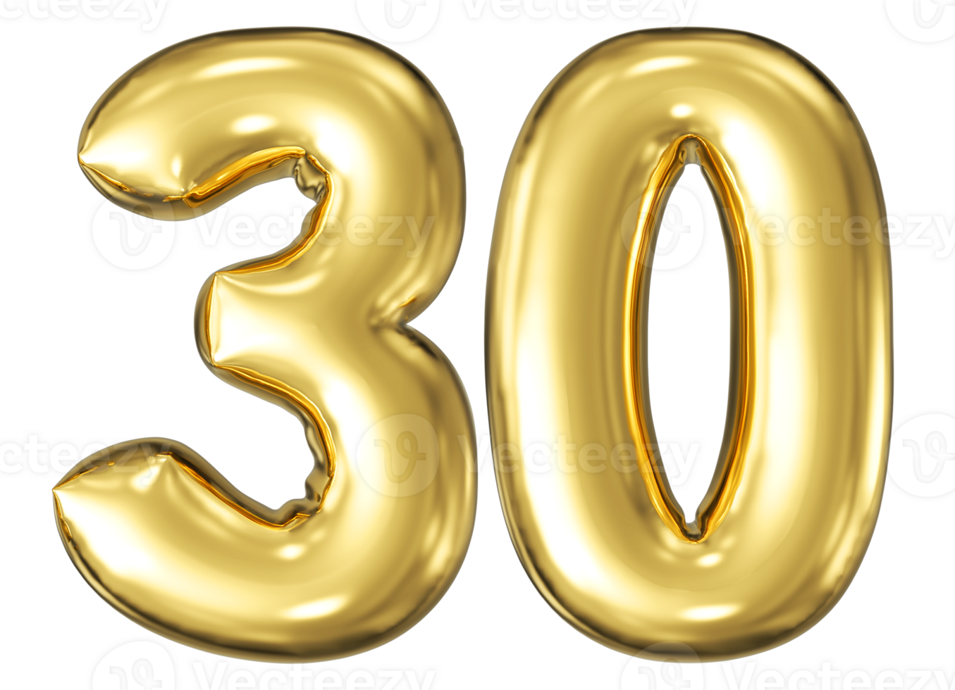 Gold Bubble Number 30 png
