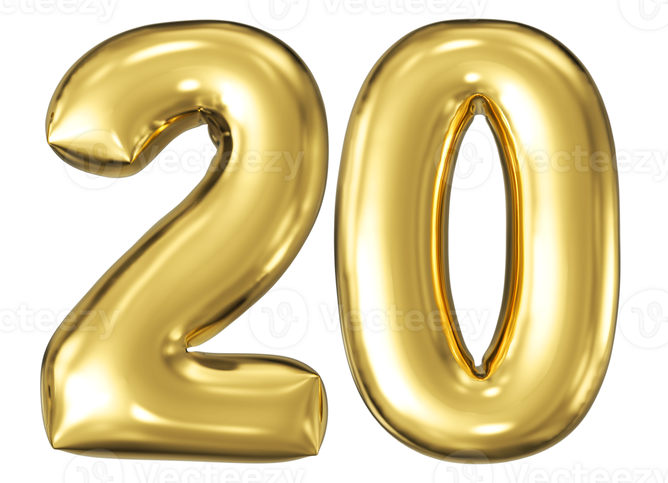 Gold Bubble Number 20 png