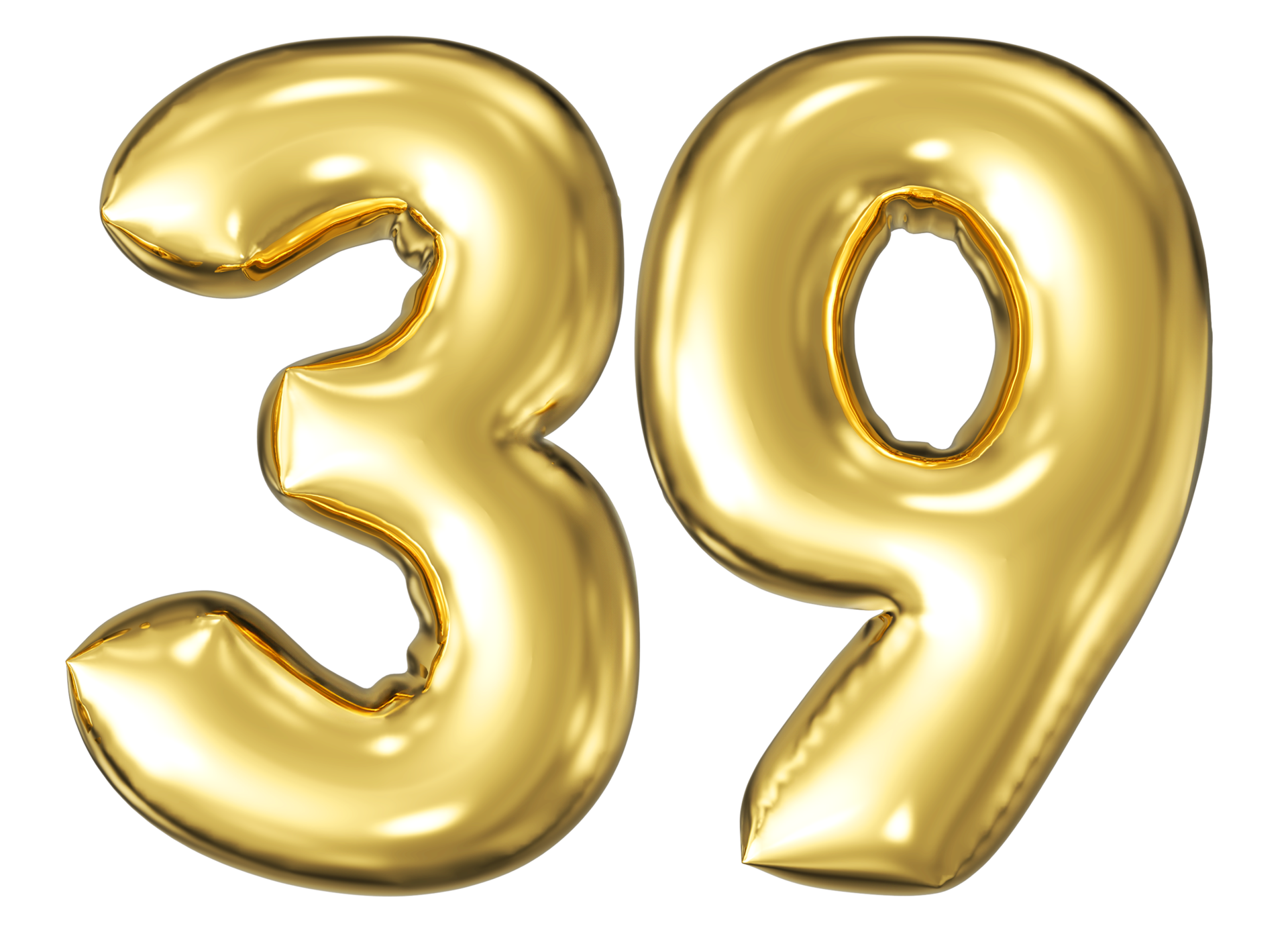 Gold Bubble Number 39 46597730 PNG