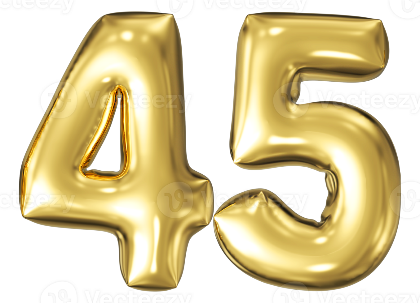 Gold Bubble Number 45 png