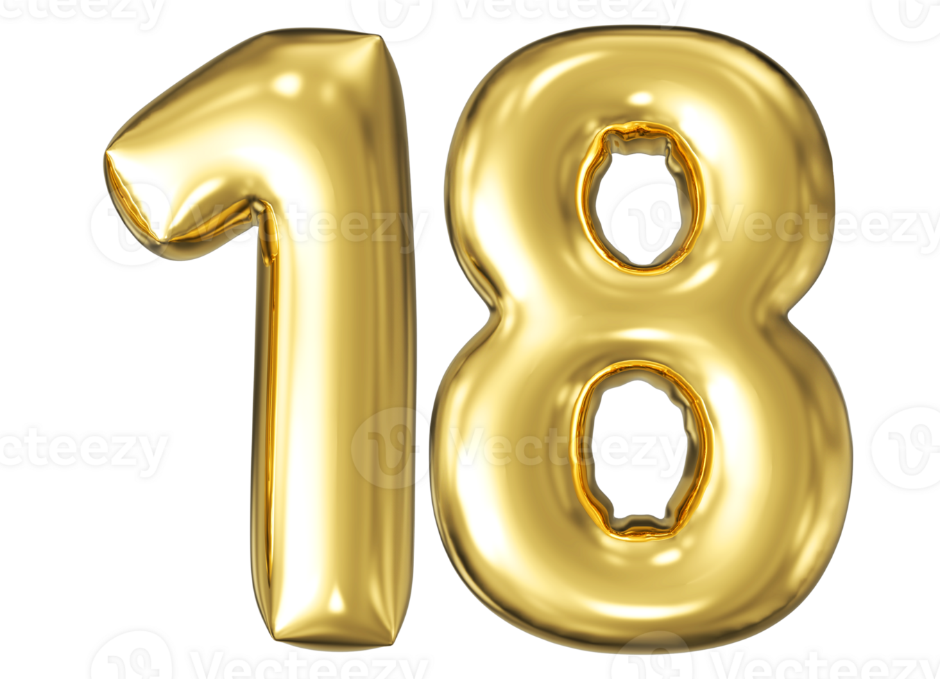 Gold Bubble Number 18 png