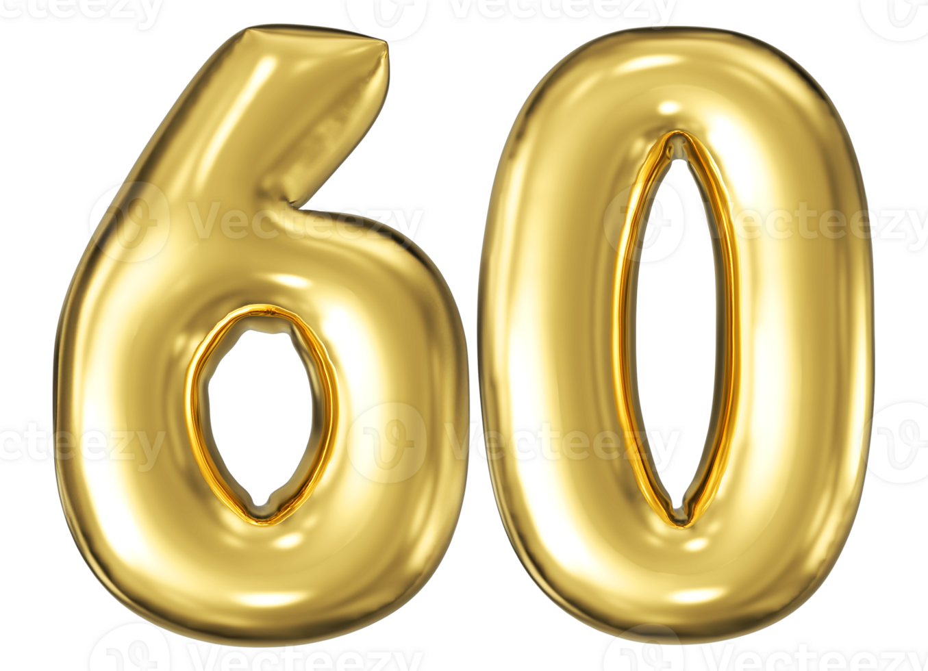Gold Bubble Number 60 png