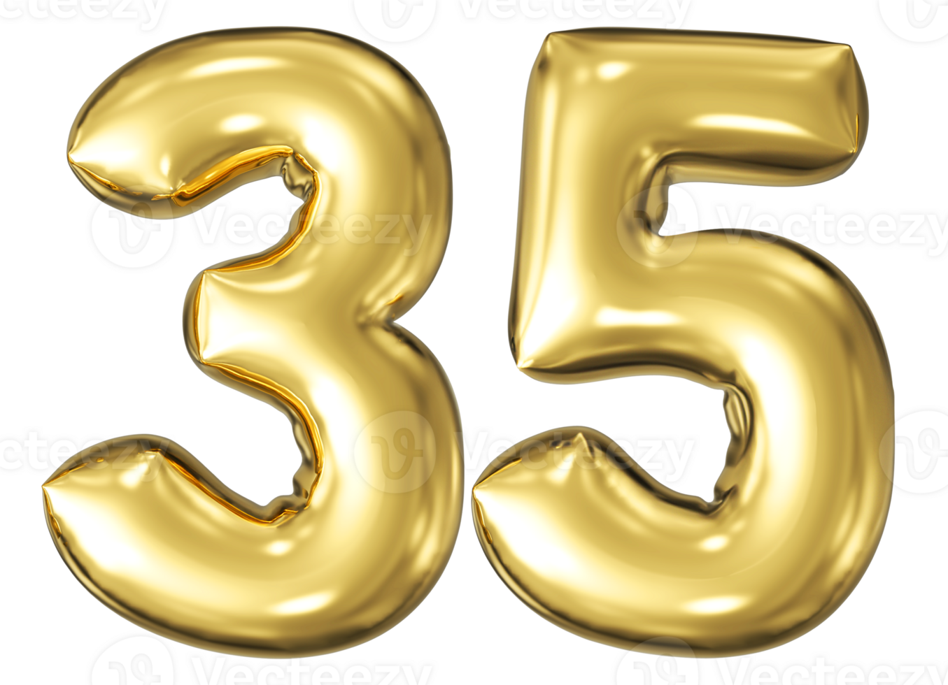 Gold Bubble Number 35 png