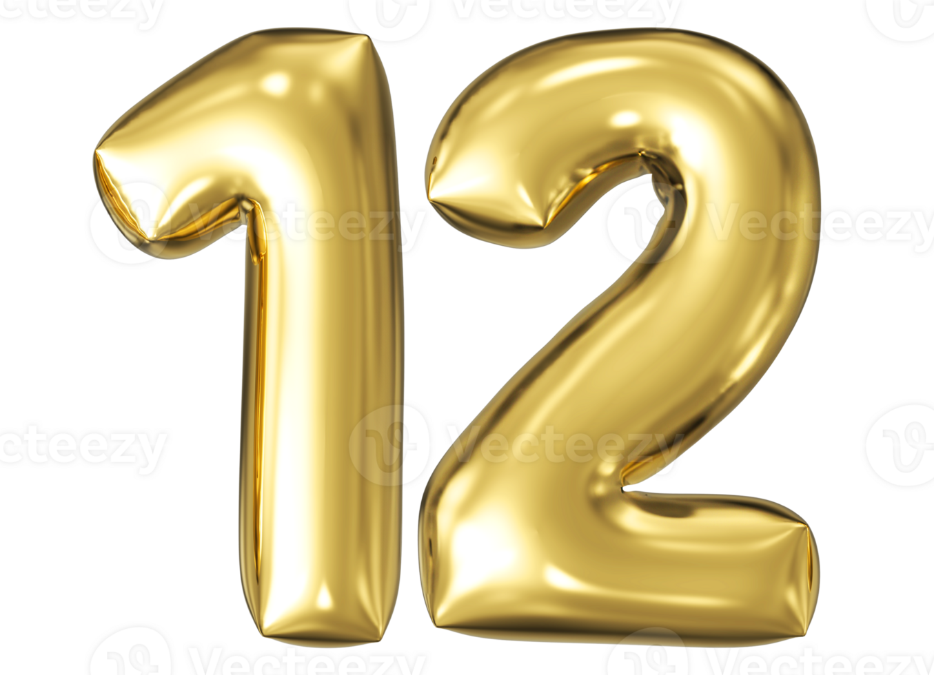 Gold Bubble Number 12 png