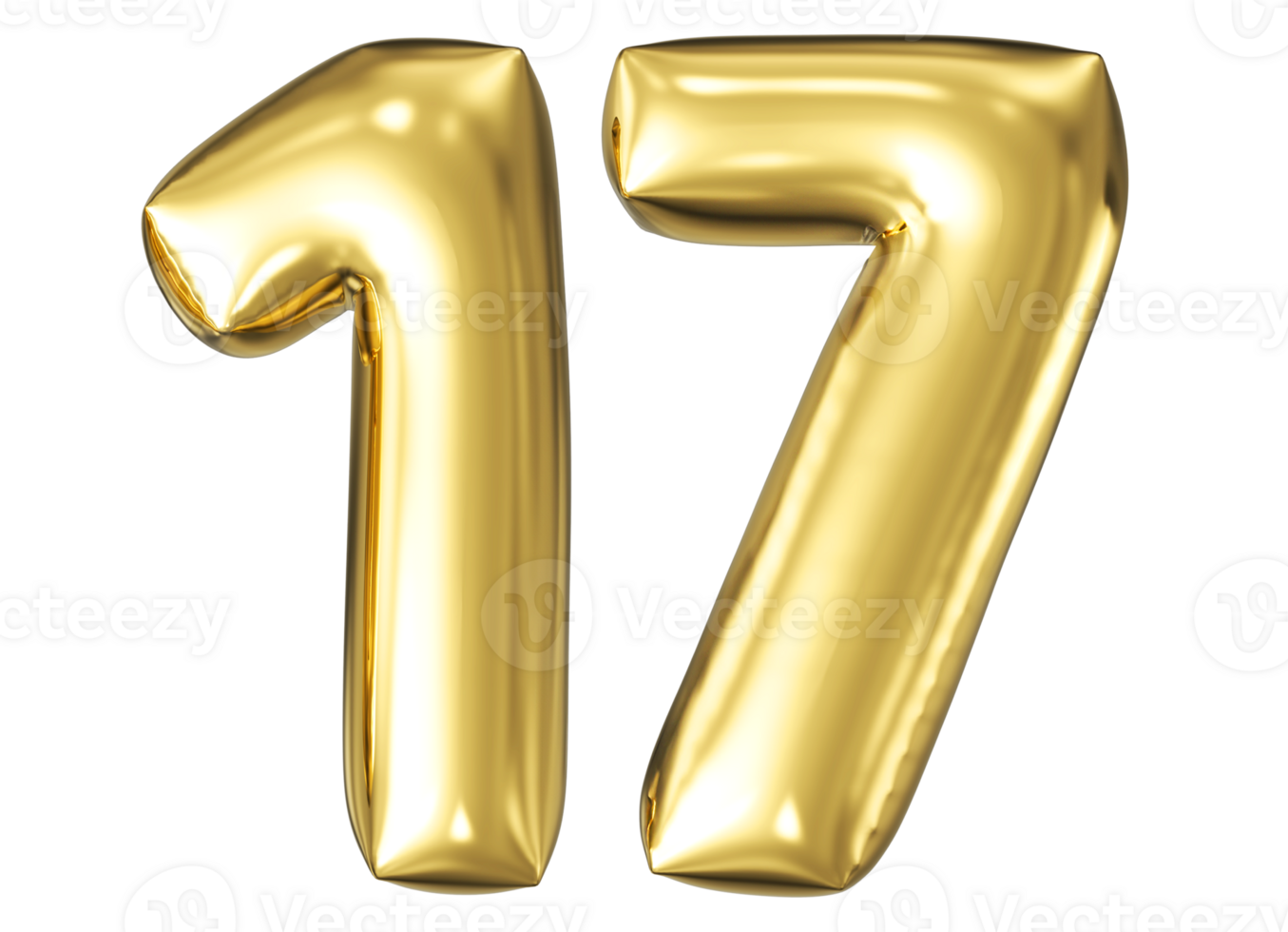 Gold Bubble Number 17 png