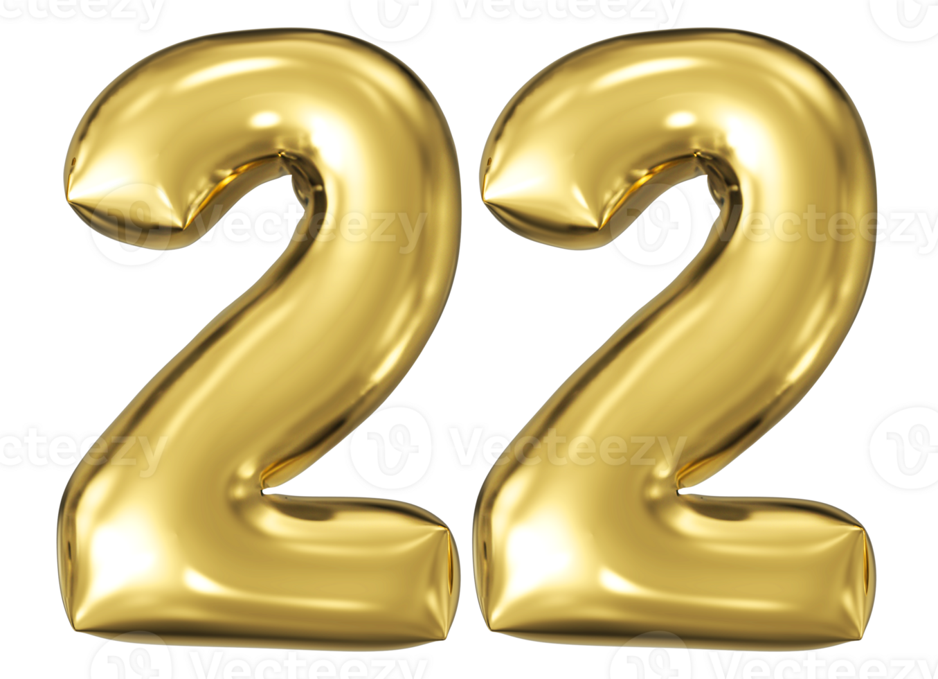 Gold Bubble Number 22 png