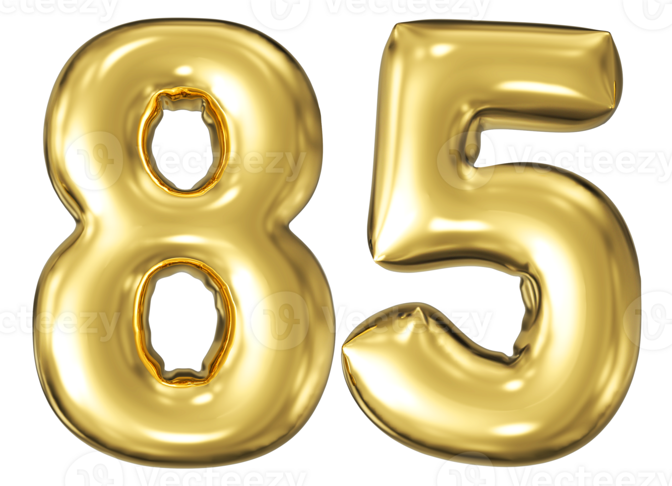 Gold Bubble Number 85 png