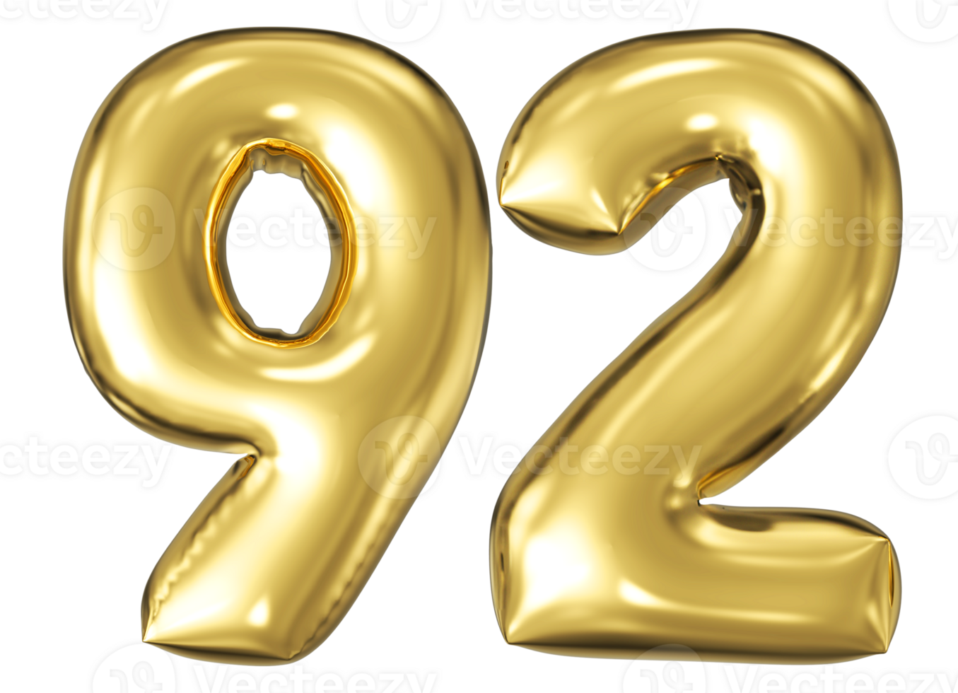 Gold Bubble Number 92 png